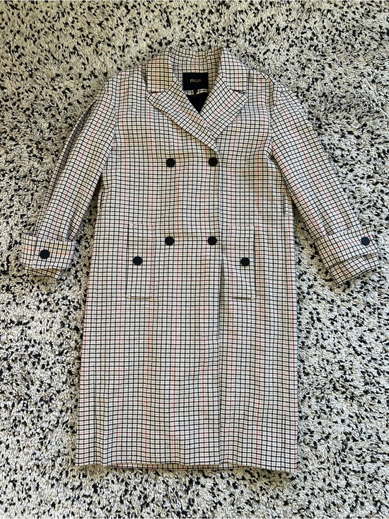 Maje Jackets & Blazers - Maje Gessia Carreaux Trench Coat Check Plaid Women’s 38 EU Medium *Missing Belt